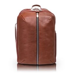 McKlein USA Englewood 17" Leather Triple Compartment Carry-All Laptop & Tablet Weekend Backpack