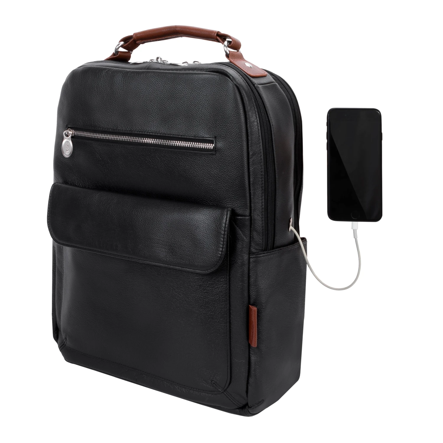 McKlein USA Logan 17" Leather Two-Tone Dual-Compartment Laptop & Tablet Backpack 13 McKlein USA Logan 17" Leather Two-Tone Dual-Compartment Laptop & Tablet Backpack - Image 13