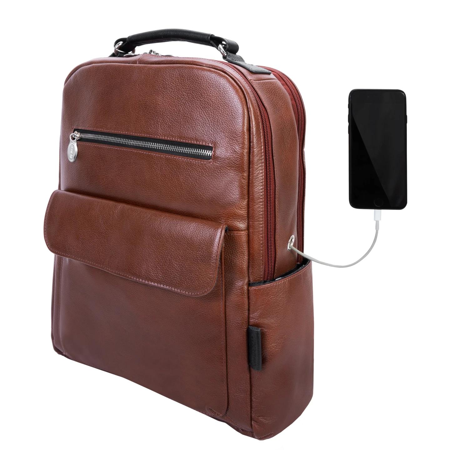 McKlein USA Logan 17" Leather Two-Tone Dual-Compartment Laptop & Tablet Backpack 4 McKlein USA Logan 17" Leather Two-Tone Dual-Compartment Laptop & Tablet Backpack - Image 4