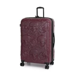 IT Luggage Duraliton - Skulls + Roses 27" 8 Wheel Glider Expandable Trolley Case