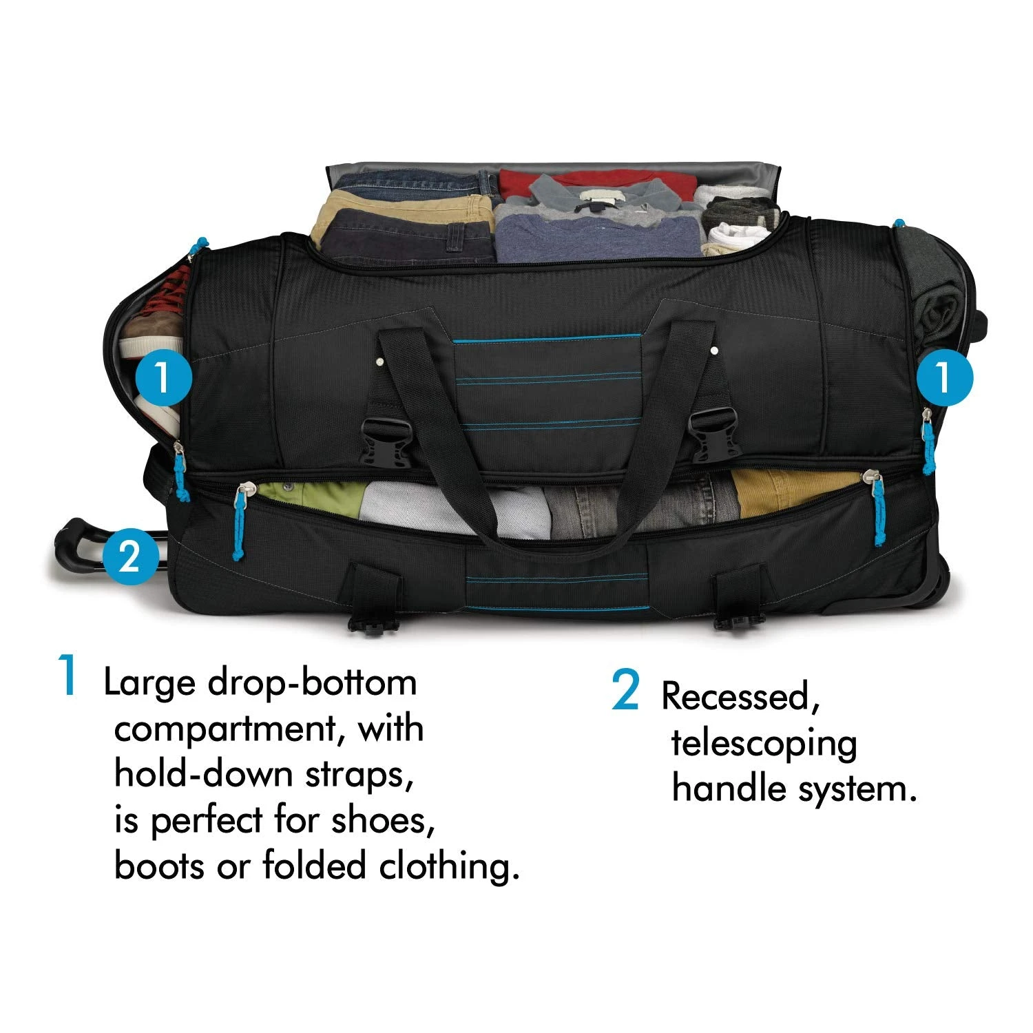 High Sierra Ultimate Access 2.0 Drop Bottom 30" 2-Wheel Wheeled Duffel Bags 4 High Sierra Ultimate Access 2.0 Drop Bottom 30" 2-Wheel Wheeled Duffel Bags - Image 4