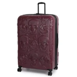 IT Luggage Duraliton - Skulls + Roses 32" 8 Wheel Glider Expandable Trolley Case