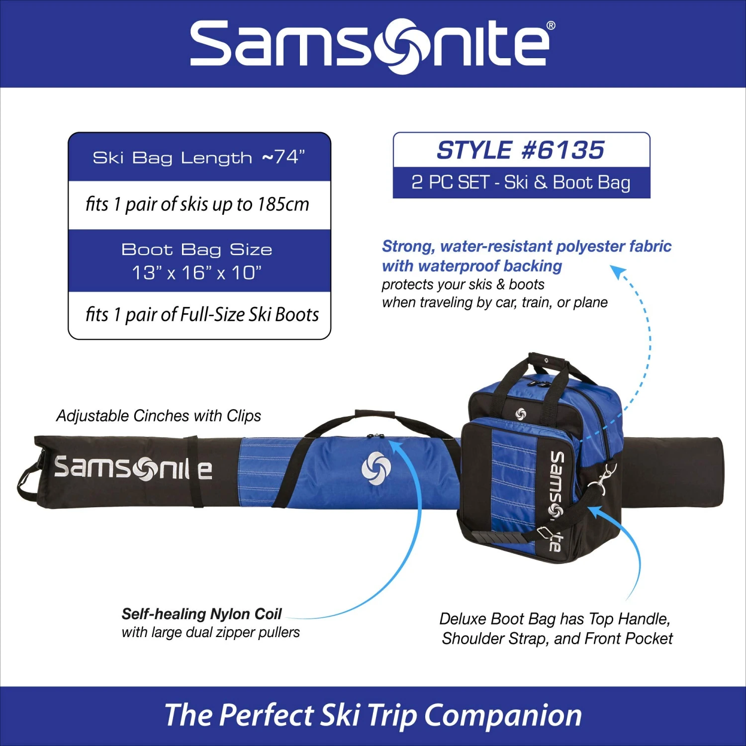 Samsonite Deluxe Ski And Boot Bag /2PC Set 2 Samsonite Deluxe Ski And Boot Bag /2PC Set - Image 2