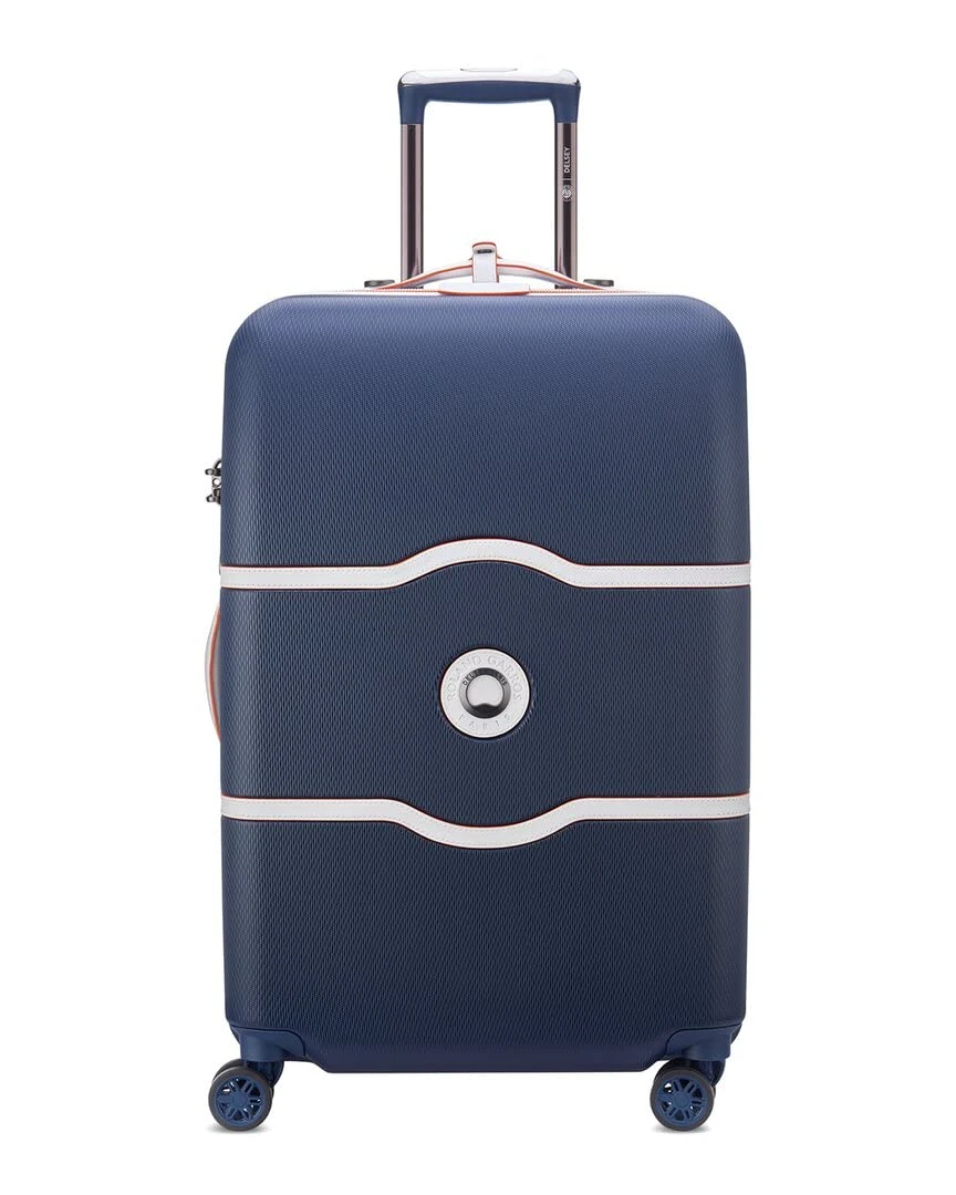 Delsey Paris Chatelet Hardside Luggage With Spinner Wheels (Navy, Checked-Medium 24 Inch) 1 Delsey Paris Chatelet Hardside Luggage With Spinner Wheels (Navy, Checked-Medium 24 Inch)