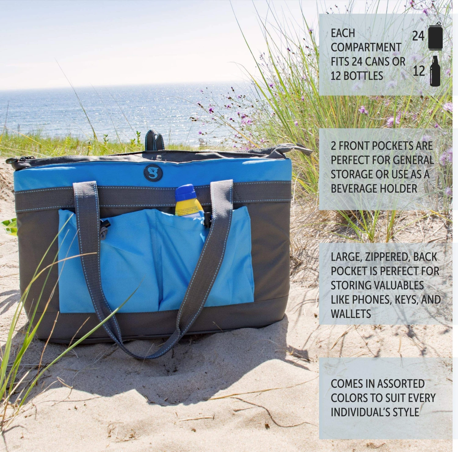 Geckobrands 2 Compartment Tote Cooler 19 Geckobrands 2 Compartment Tote Cooler - Image 19