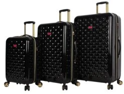 Betsey Johnson Heart To Heart 3Pc Hardside Expandable Spinner Set (20/26/30)